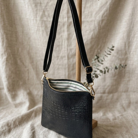 AMPMsis Original Mini Leather Crossbody Bag – Navy Blue –  Soft Finish - Bogota Crafted