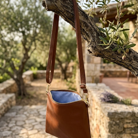 AMPMsis Original Mini Leather Crossbody Bag – Tan Honey –  Soft  Finish - Bogota Crafted