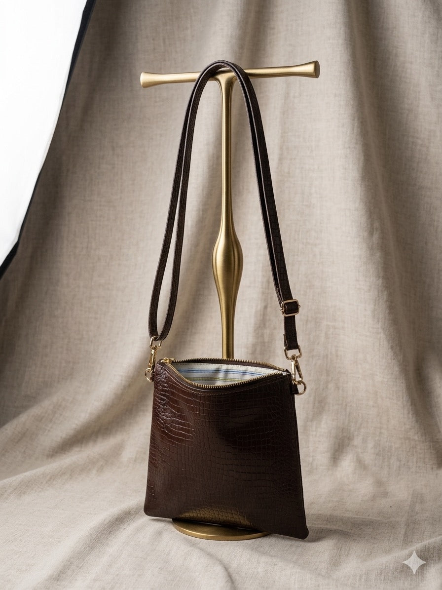 AMPMsis Original Mini Leather Crossbody Bag – Brown – Soft Finish - Bogota Crafted
