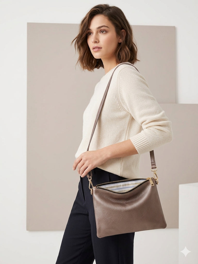 AMPMsis Original Mini Leather Crossbody Bag – Cooper – Soft Finish - Bogota Crafted