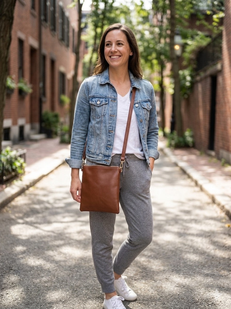 Tan Honey Mini Leather Crossbody Bag