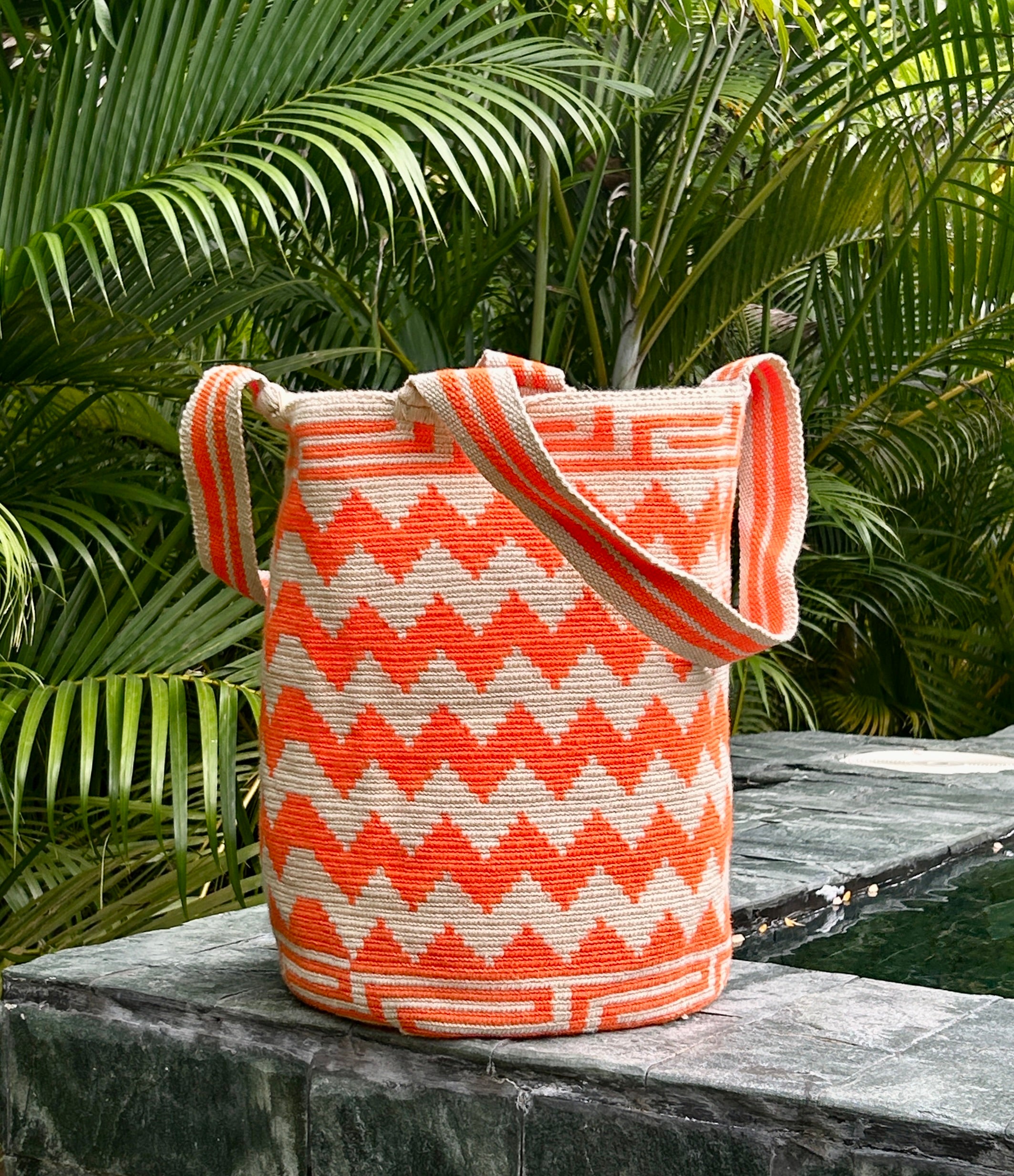 Yara Backpack Orange Lines