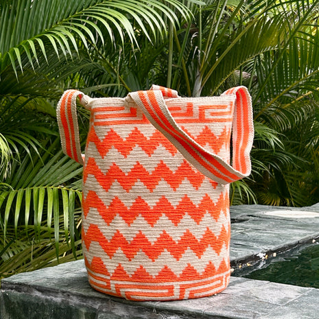 Yara Backpack Orange Lines