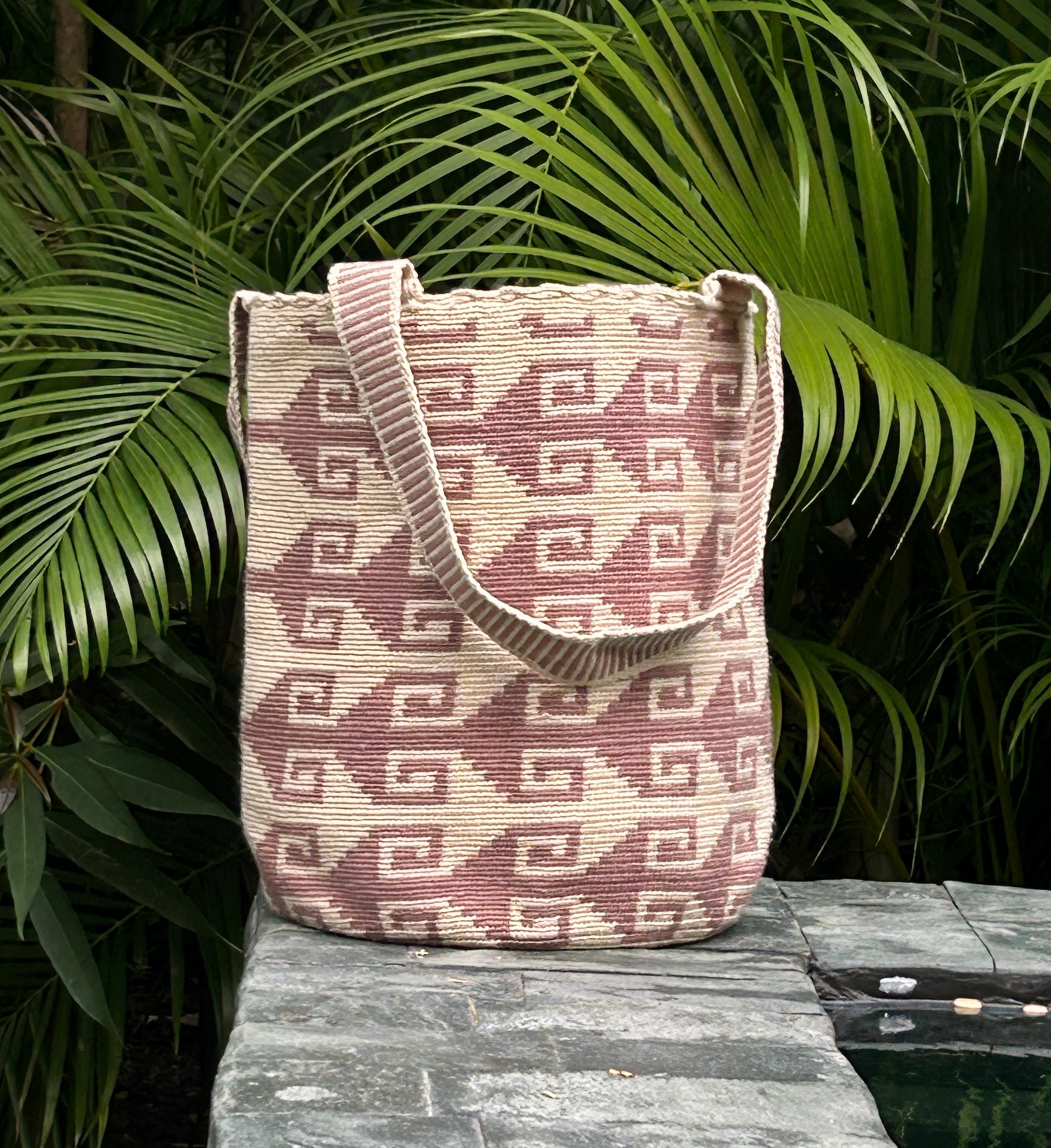 Pink Geometric Kalu Backpack