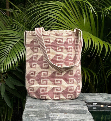 Pink Geometric Kalu Backpack