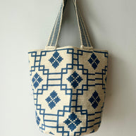 Mayra Blue Checkered Backpack