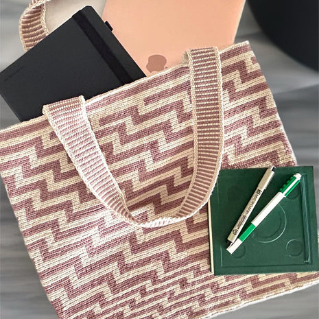 Handmade Tote Pink Zigzag PC Case