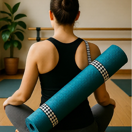 Tawa Yoga Mat Carrying Strap Black White