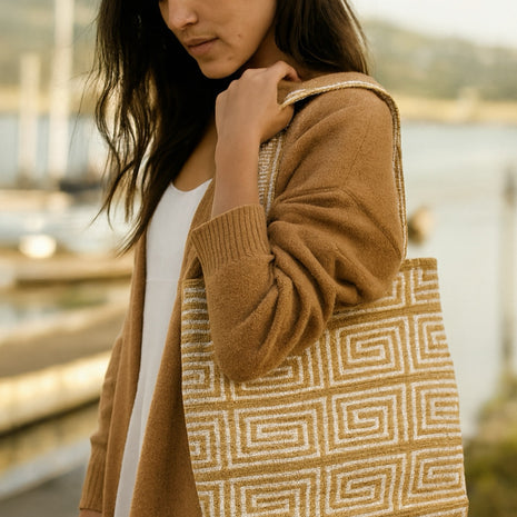 Camel Labyrinth PC Case Handmade Tote
