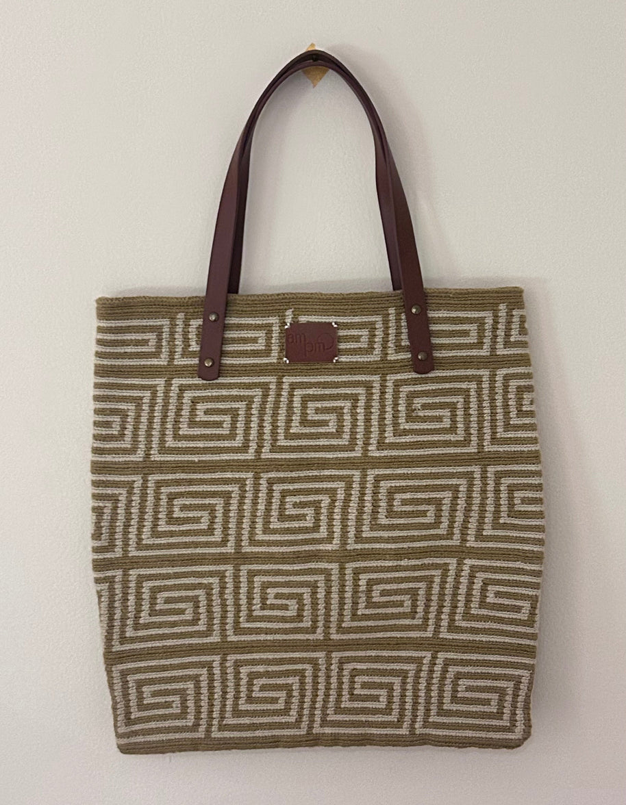 Handwoven & Leather Tote Bag Crochet Style For Work And Travel Lightweight Durable Artisan Crafted