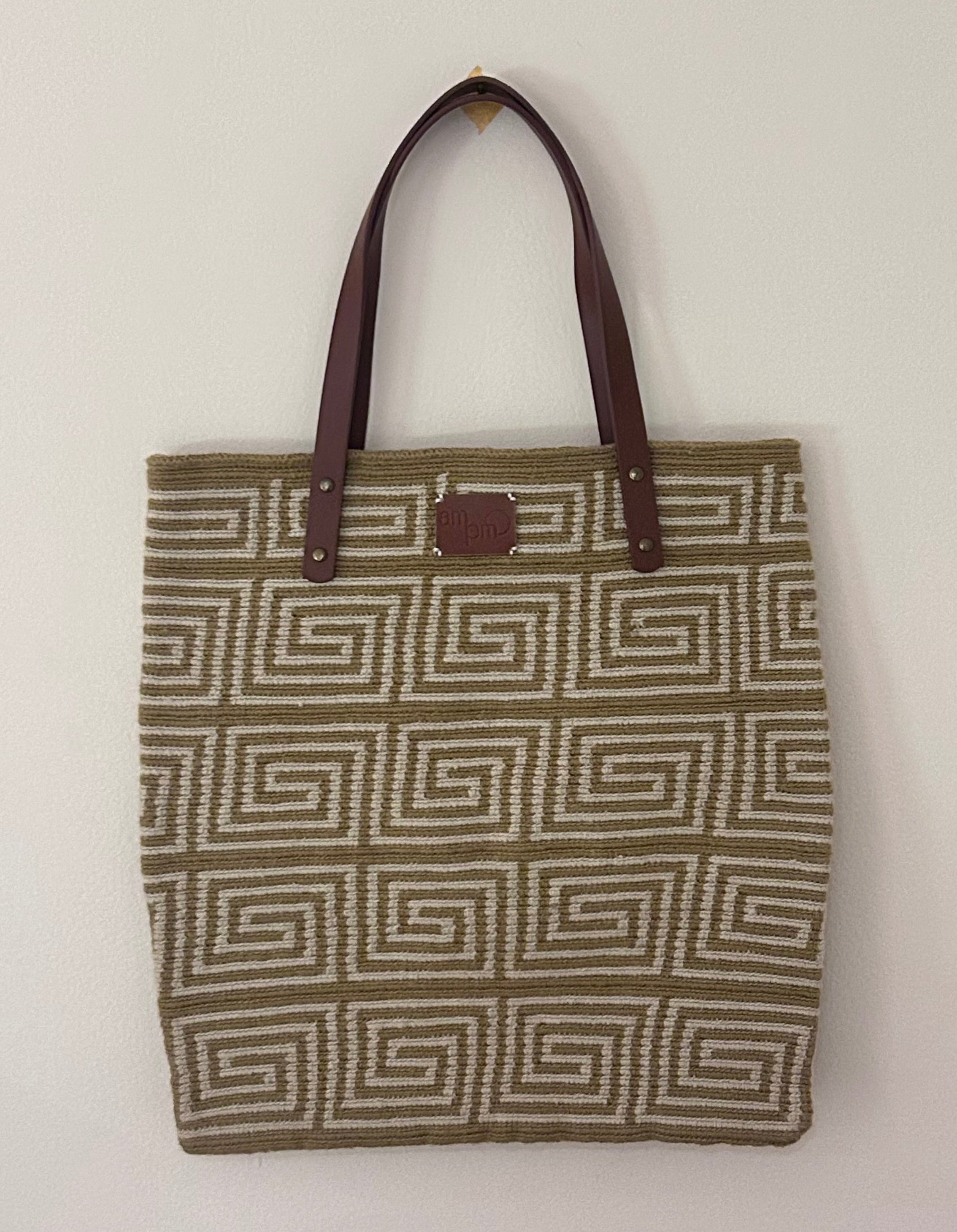 Handwoven & Leather Tote Bag Crochet Style For Work And Travel Lightweight Durable Artisan Crafted