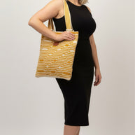 Amber Mustard Handwoven Tote – Crochet Bag for Work & Travel