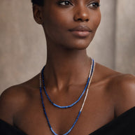 Riverbend Wave long Necklace (Blue/Grey)