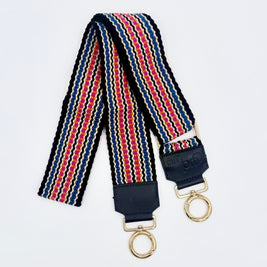 Handwoven Wayuu Bag Strap - Premium Adjustable Edition Colored Lines & Black Edge