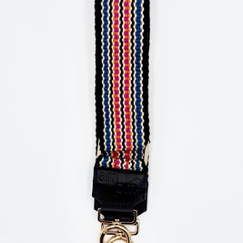 Handwoven Wayuu Bag Strap - Premium Adjustable Edition Colored Lines & Black Edge
