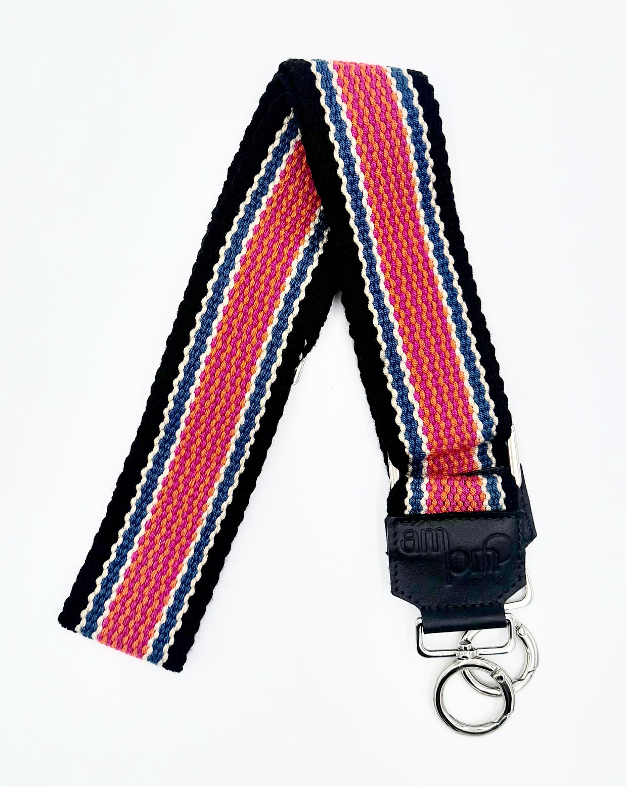 Handwoven Wayuu Bag Strap - Premium Adjustable Edition Colored Lines & Black Edge