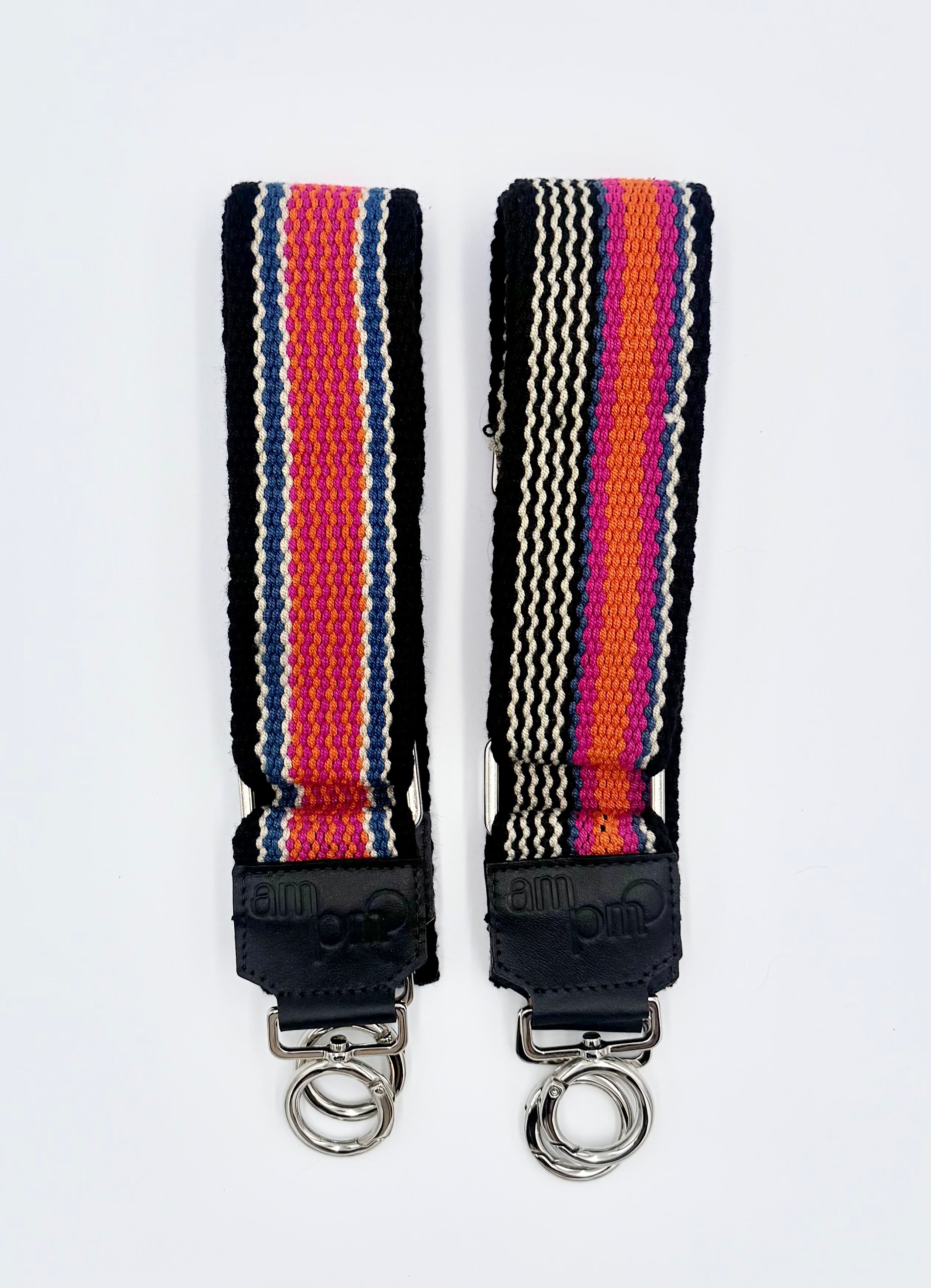 Handwoven Wayuu Bag Strap - Premium Adjustable Edition Colored Lines & Black Edge