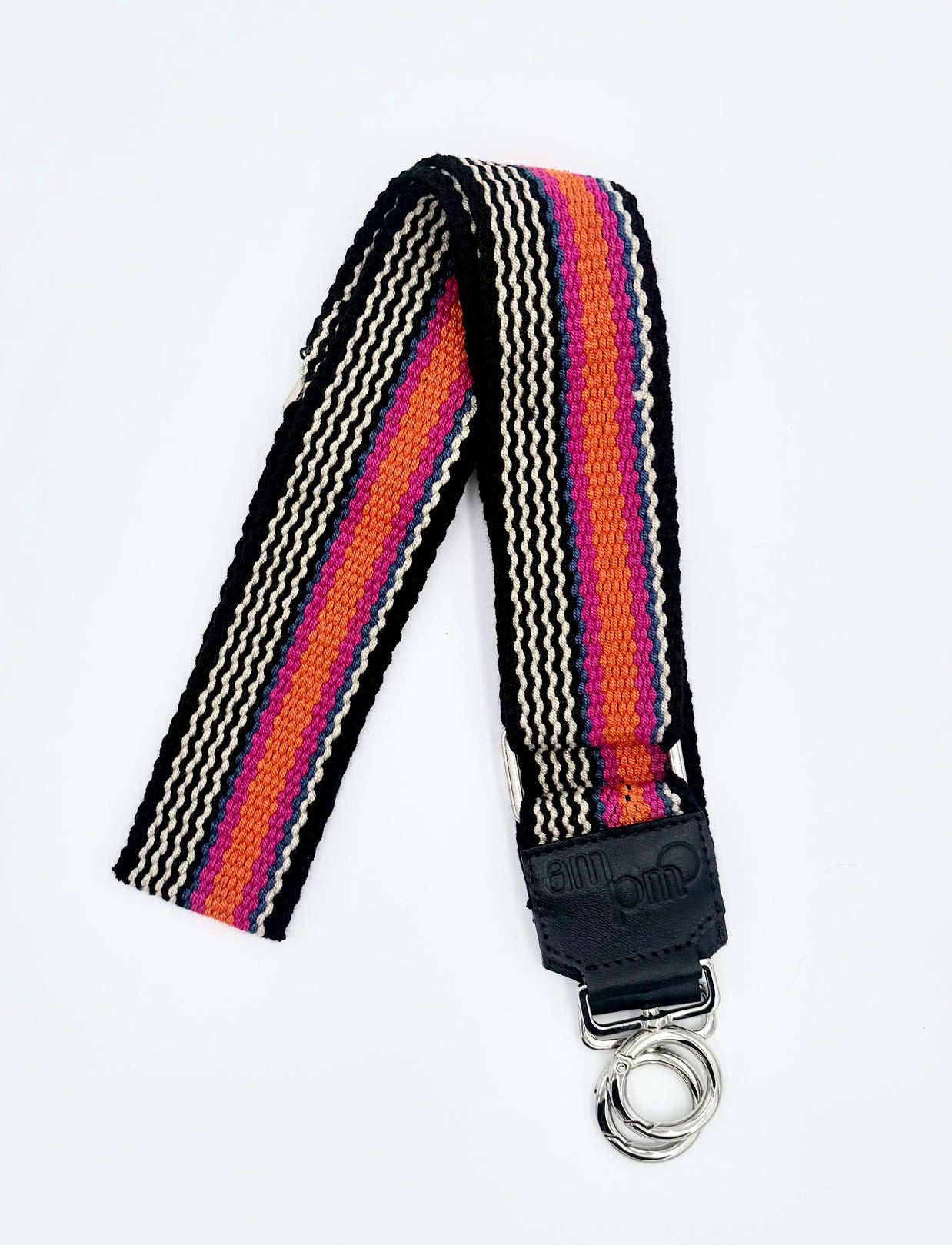 Handwoven Wayuu Bag Strap - Premium Adjustable Edition Colored Lines & Black Edge