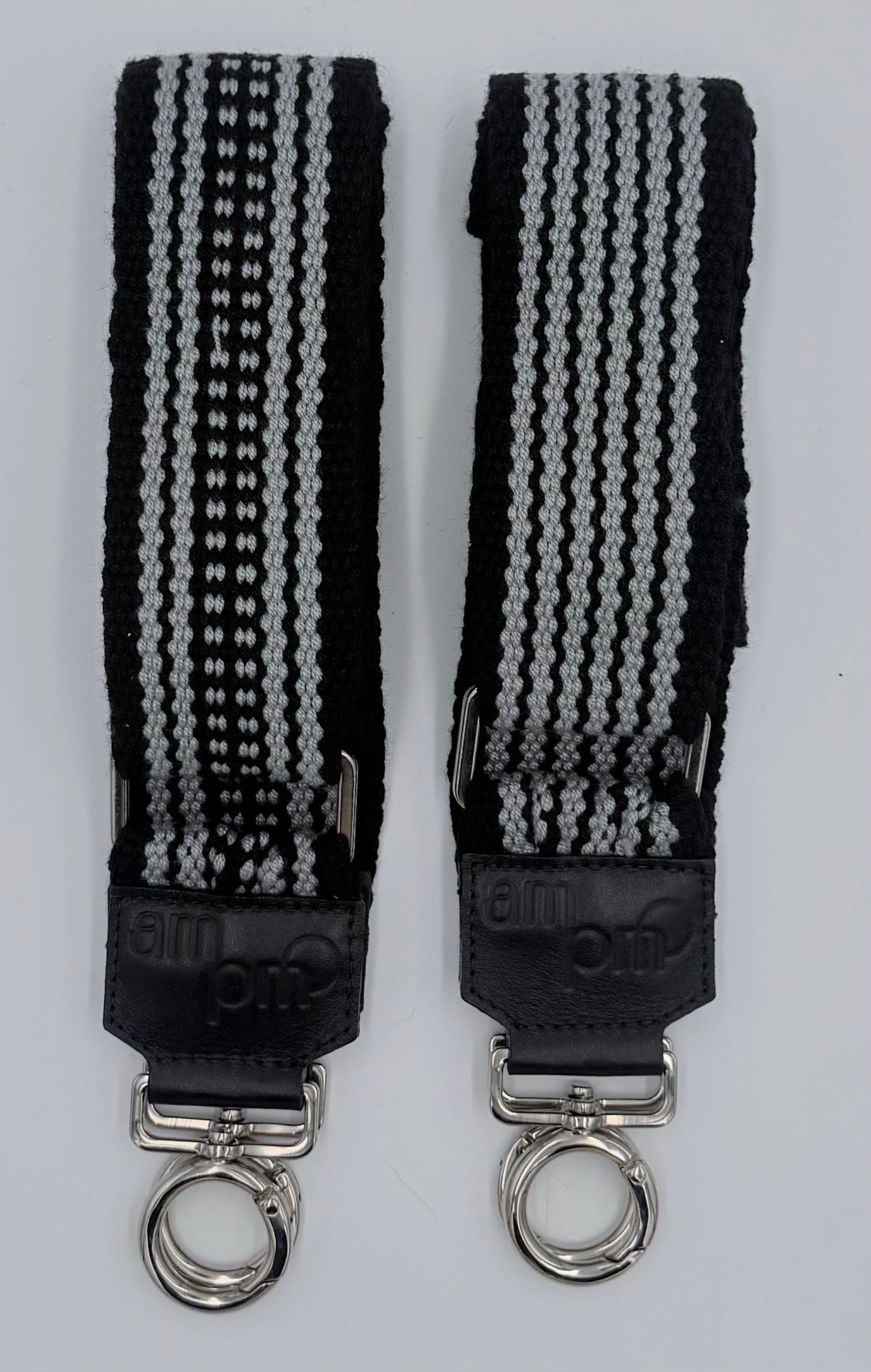 Handwoven Wayuu Bag Strap - Premium Adjustable Edition Grey & Black Egde