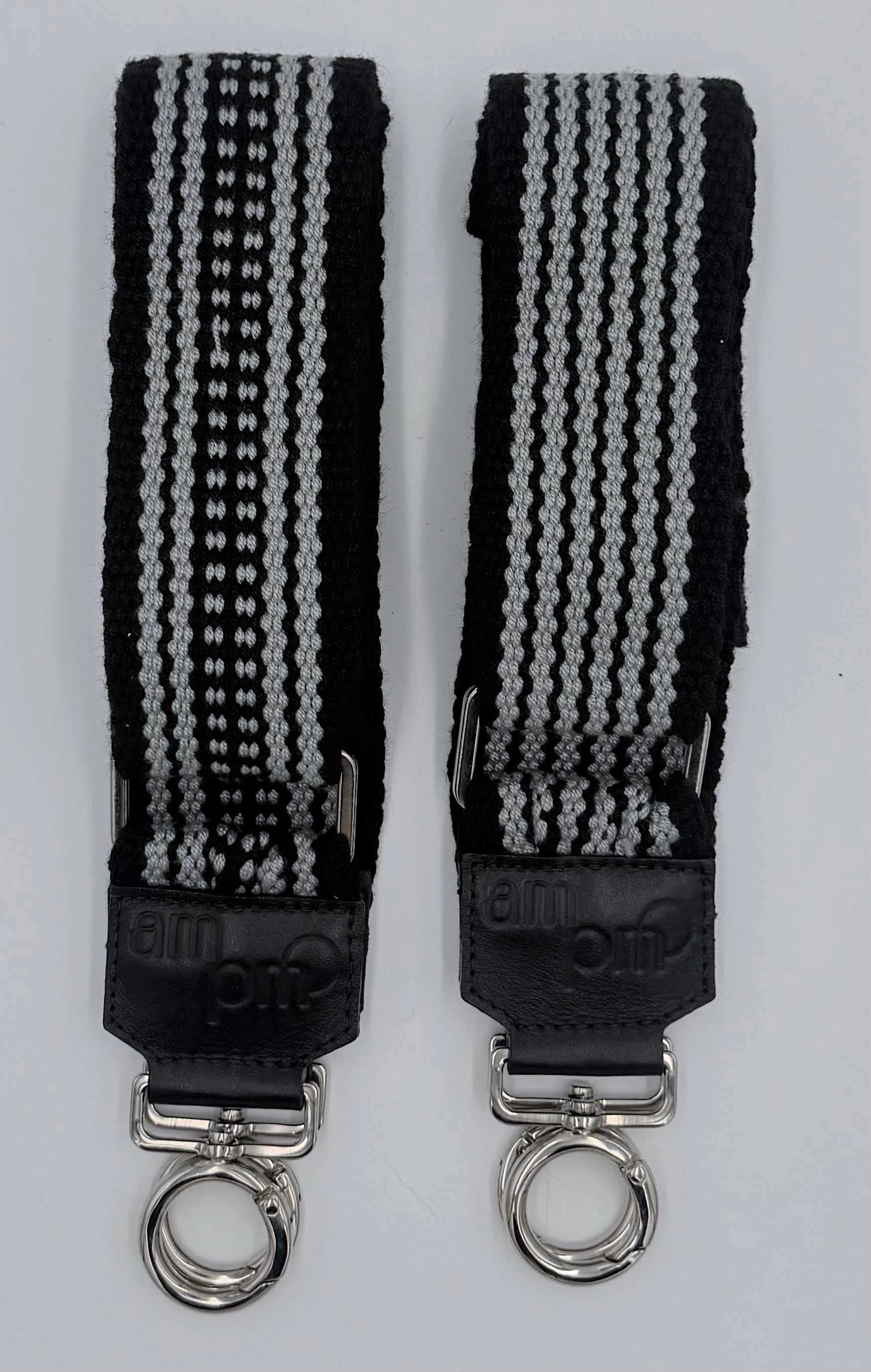 Handwoven Wayuu Bag Strap - Premium Adjustable Edition Grey & Black Egde