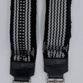 Handwoven Wayuu Bag Strap - Premium Adjustable Edition Grey & Black Egde