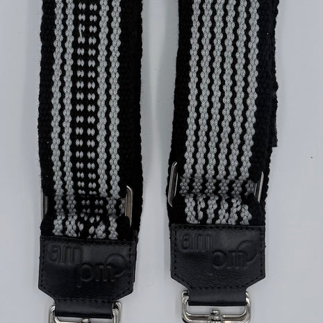 Handwoven Wayuu Bag Strap - Premium Adjustable Edition Grey & Black Egde