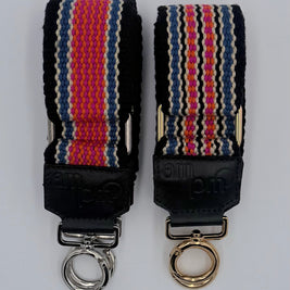 Handwoven Wayuu Bag Strap - Premium Adjustable Edition Colored Lines & Black Edge