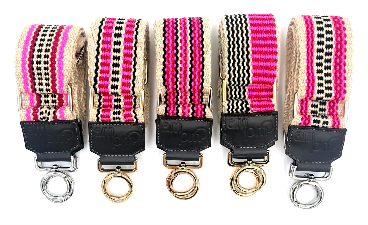 Handwoven Wayuu Bag Strap - Premium Adjustable Edition Color Stripe