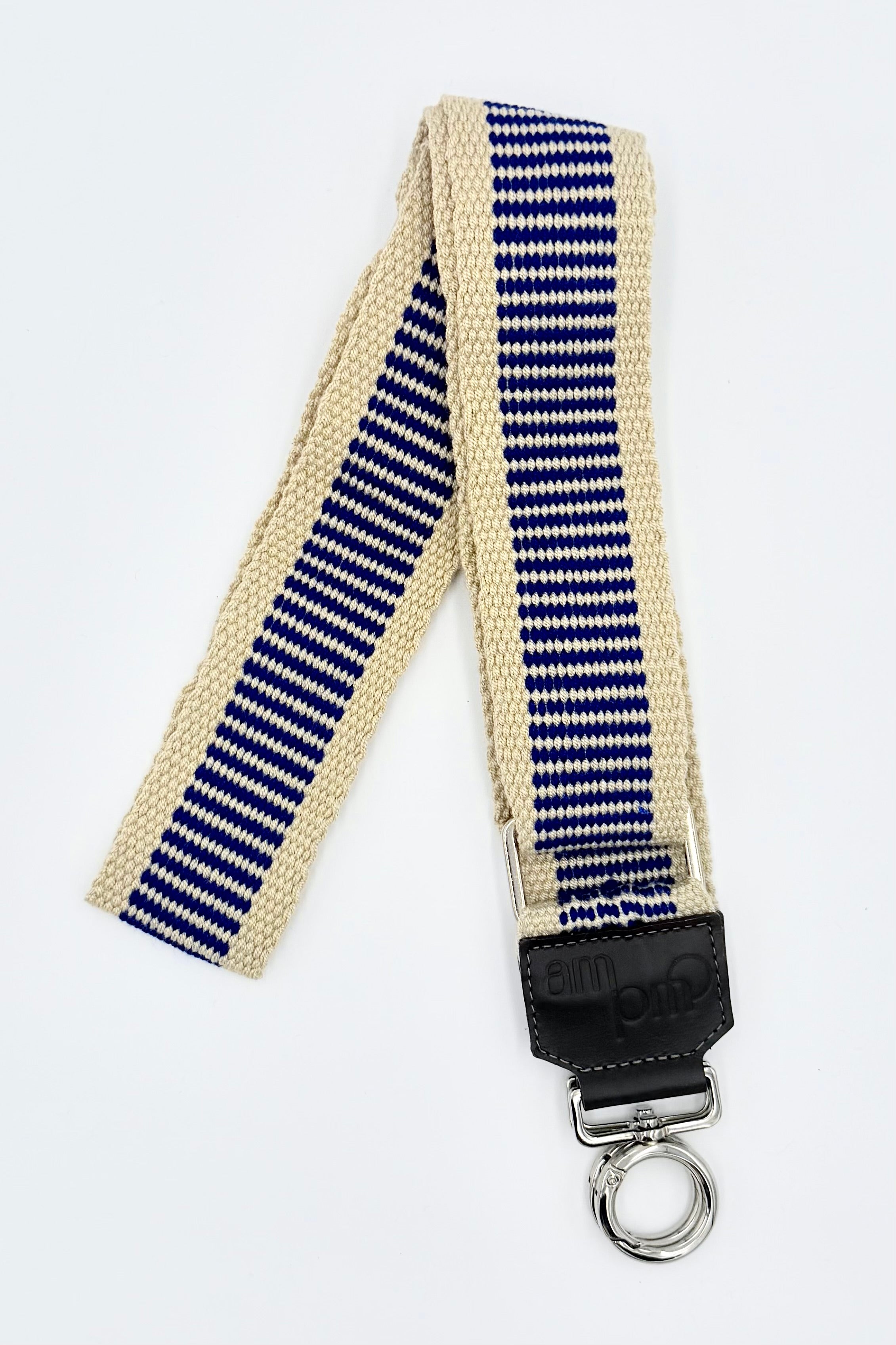 Handwoven Wayuu Bag Strap - Premium Adjustable Edition Blue & Neutral