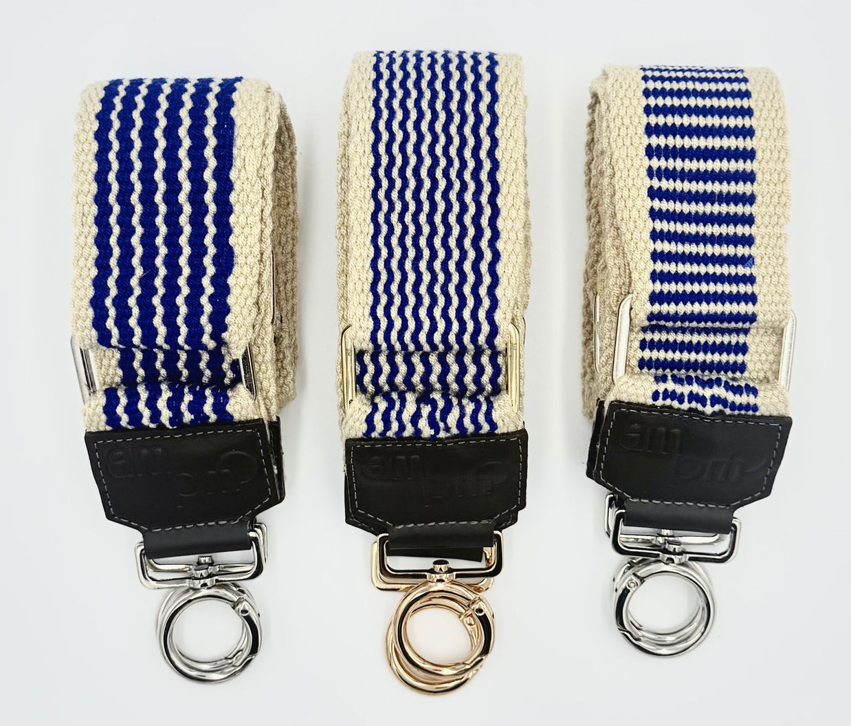 Handwoven Wayuu Bag Strap - Premium Adjustable Edition Blue & Neutral