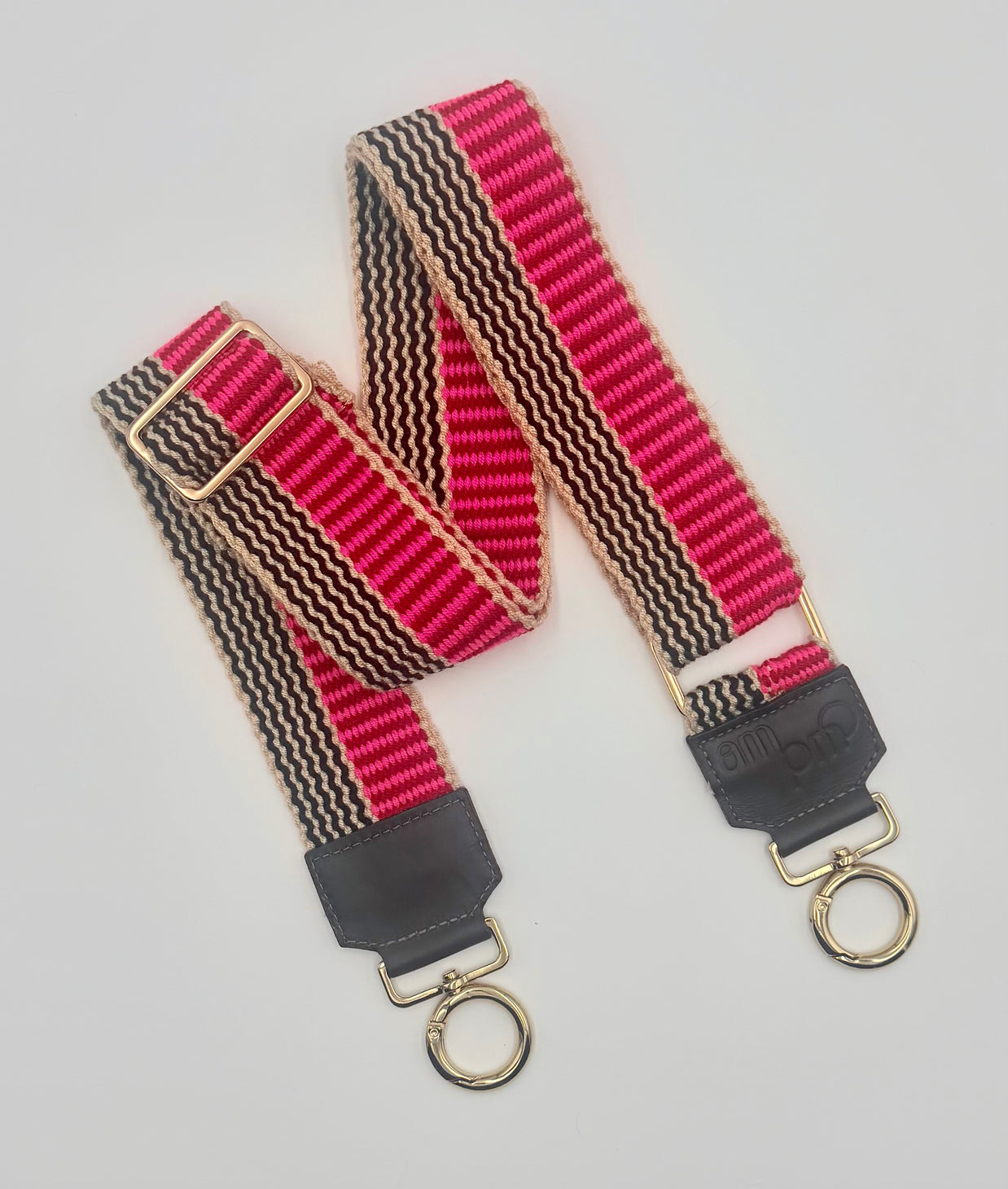 Handwoven Wayuu Bag Strap - Premium Adjustable Edition Color Stripe