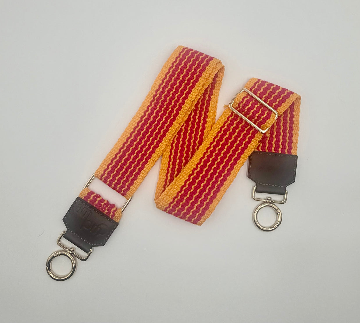 Handwoven Wayuu Bag Strap - Premium Adjustable Edition Orange Red