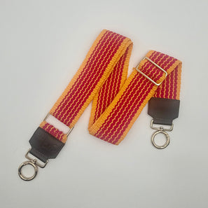 Handwoven Wayuu Bag Strap - Premium Adjustable Edition Orange Red