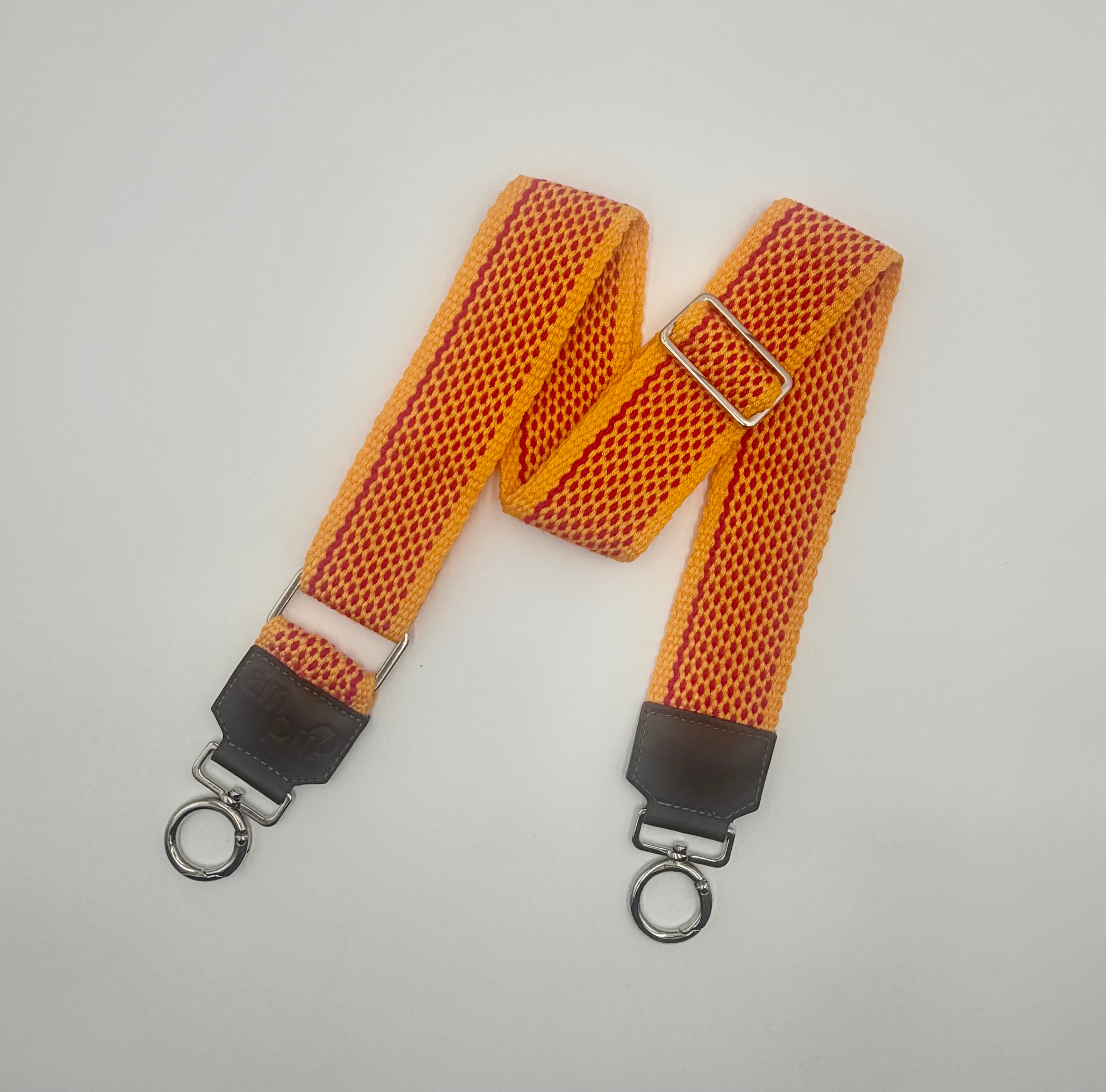 Handwoven Wayuu Bag Strap - Premium Adjustable Edition Orange Red