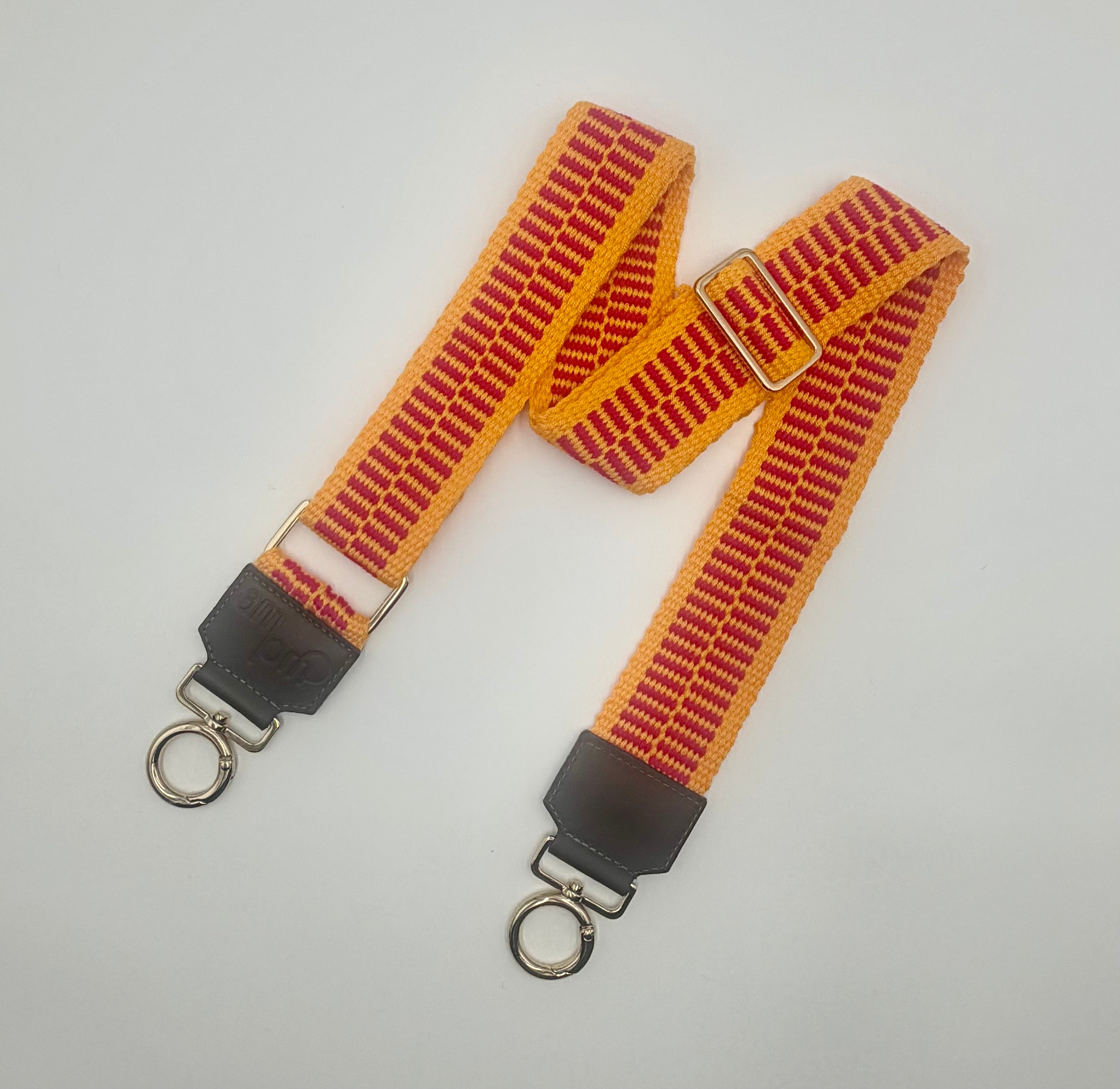 Handwoven Wayuu Bag Strap - Premium Adjustable Edition Orange Red