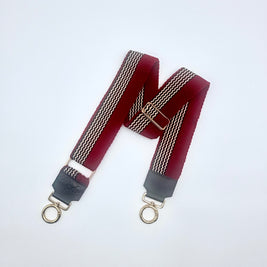 Handwoven Wayuu Bag Strap - Premium Adjustable Edition Burgundy Black