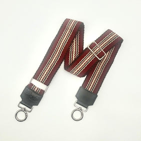Handwoven Wayuu Bag Strap - Premium Adjustable Edition Burgundy Black