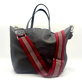 Handwoven Wayuu Bag Strap - Premium Adjustable Edition Burgundy Black