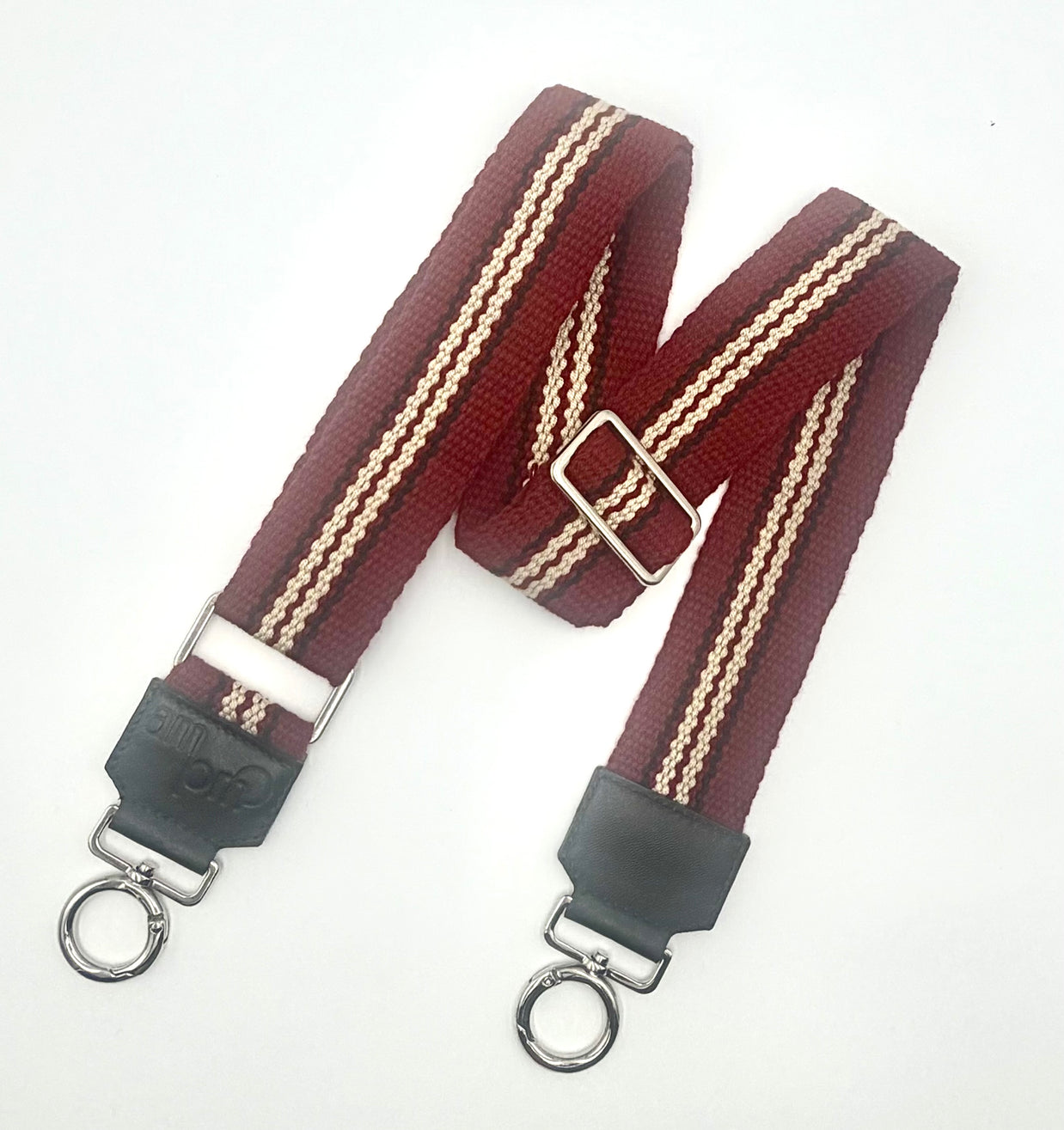 Handwoven Wayuu Bag Strap - Premium Adjustable Edition Burgundy Black