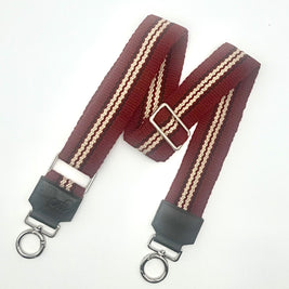 Handwoven Wayuu Bag Strap - Premium Adjustable Edition Burgundy Black