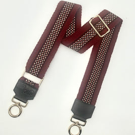 Handwoven Wayuu Bag Strap - Premium Adjustable Edition Burgundy Black