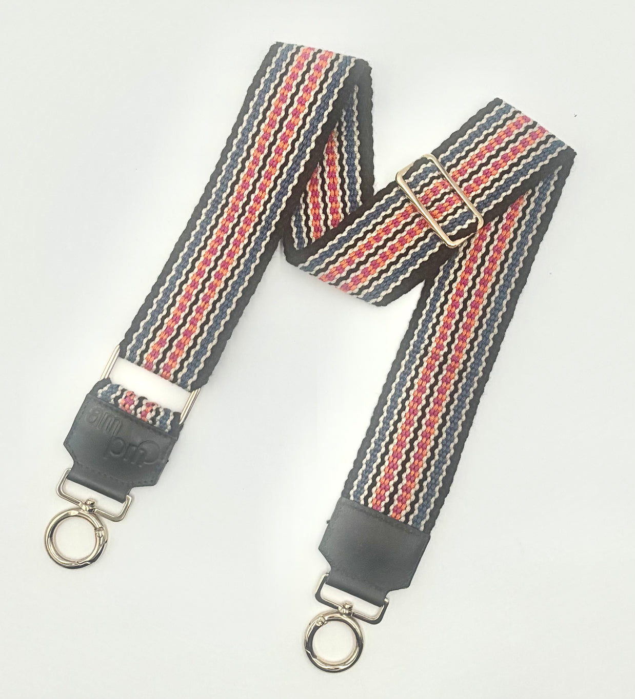 Handwoven Wayuu Bag Strap - Premium Adjustable Edition Colored Lines & Black Edge