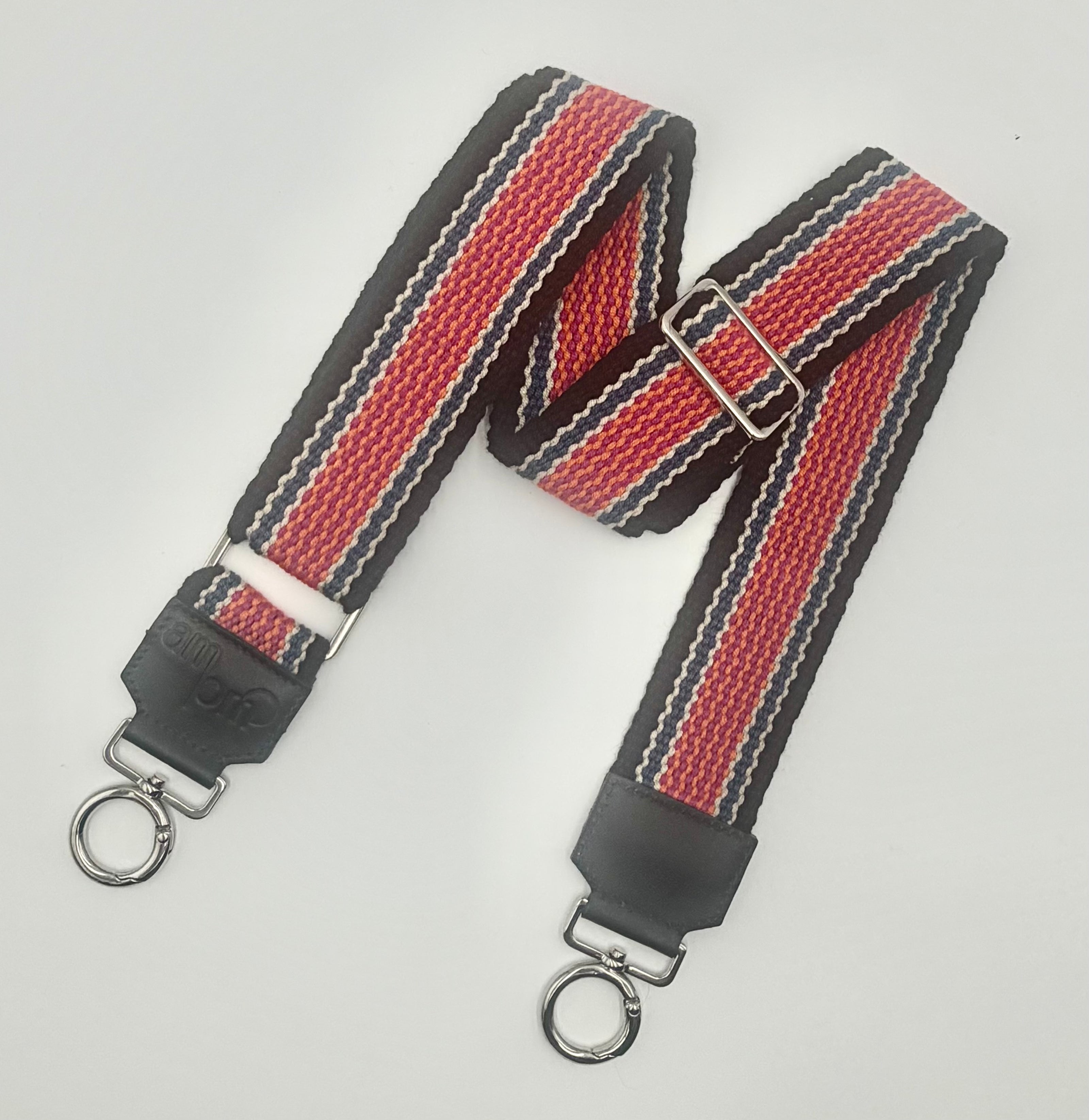 Handwoven Wayuu Bag Strap - Premium Adjustable Edition Colored Lines & Black Edge