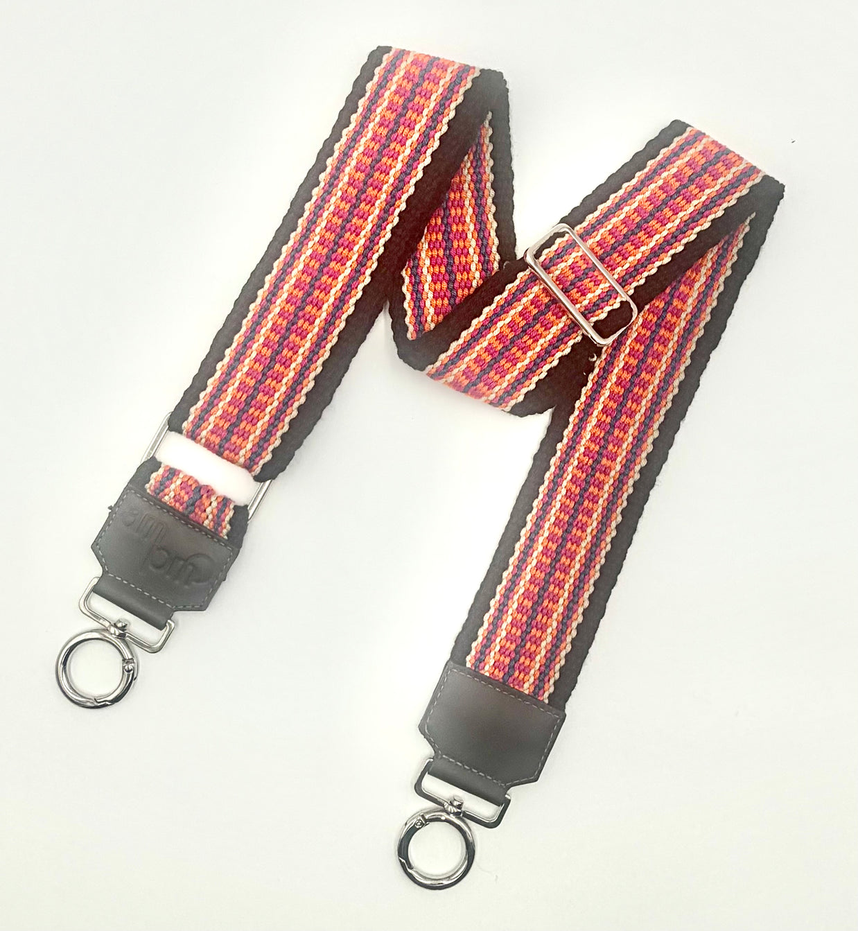 Handwoven Wayuu Bag Strap - Premium Adjustable Edition Colored Lines & Black Edge