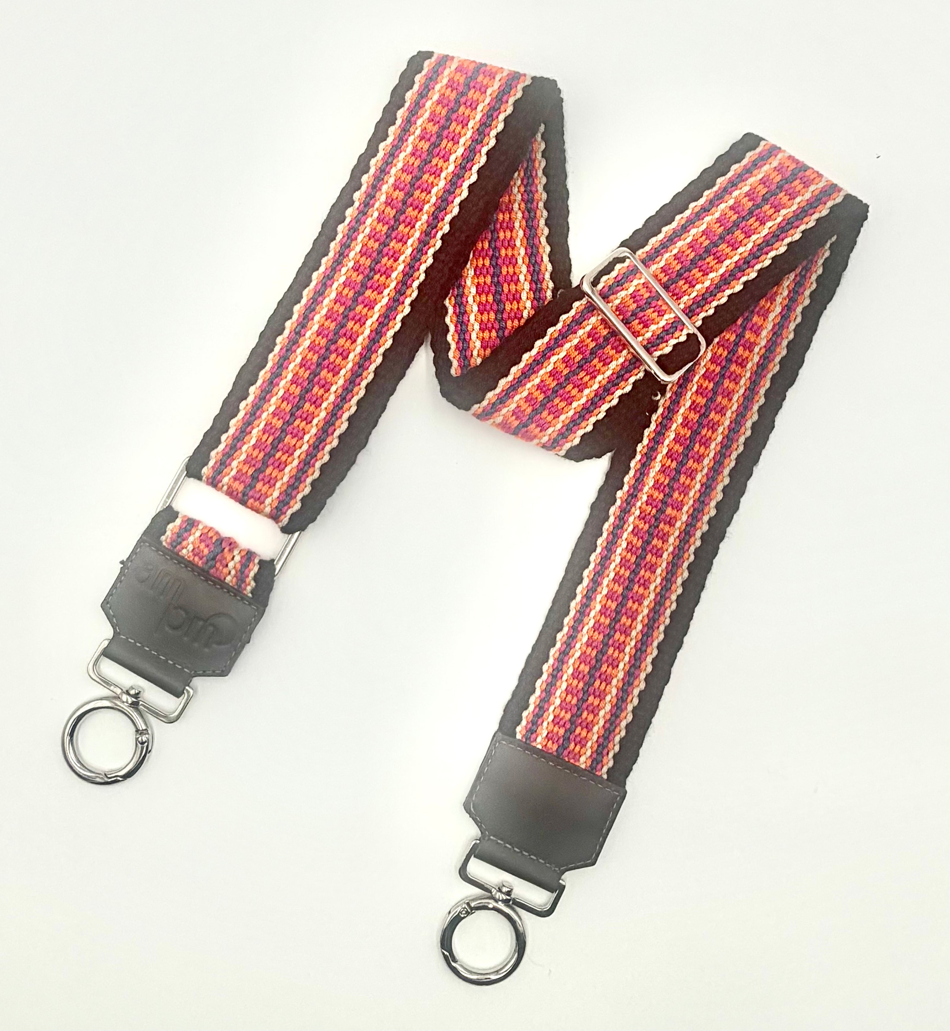 Handwoven Wayuu Bag Strap - Premium Adjustable Edition Colored Lines & Black Edge