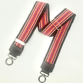 Handwoven Wayuu Bag Strap - Premium Adjustable Edition Colored Lines & Black Edge