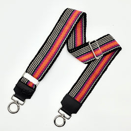 Handwoven Wayuu Bag Strap - Premium Adjustable Edition Colored Lines & Black Edge