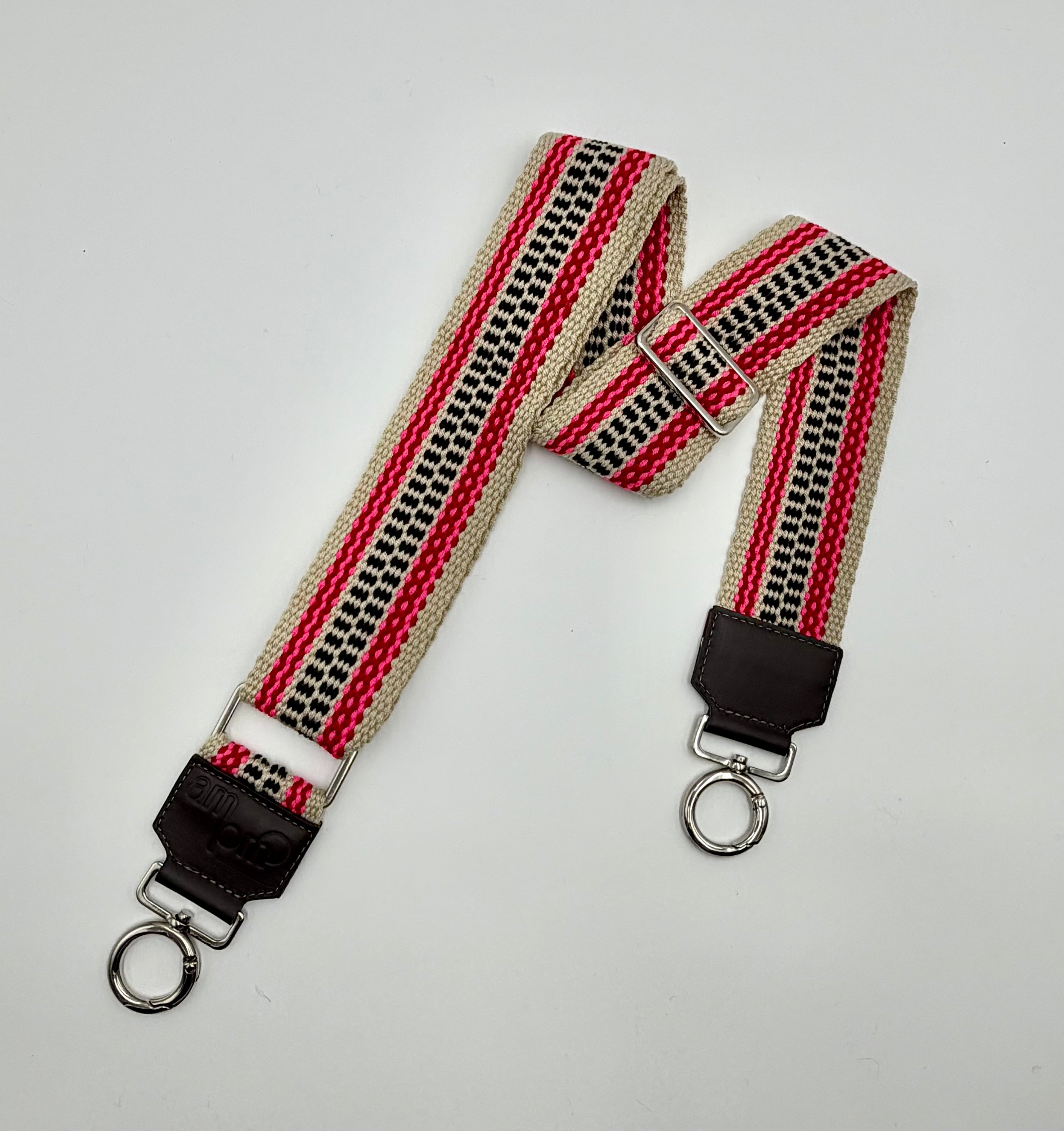 Handwoven Wayuu Bag Strap - Premium Adjustable Edition Color Stripe