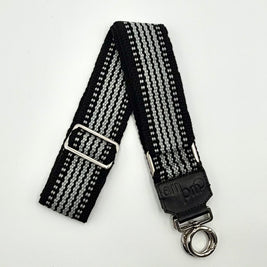 Handwoven Wayuu Bag Strap - Premium Adjustable Edition Grey & Black Egde
