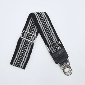 Handwoven Wayuu Bag Strap - Premium Adjustable Edition Grey & Black Egde